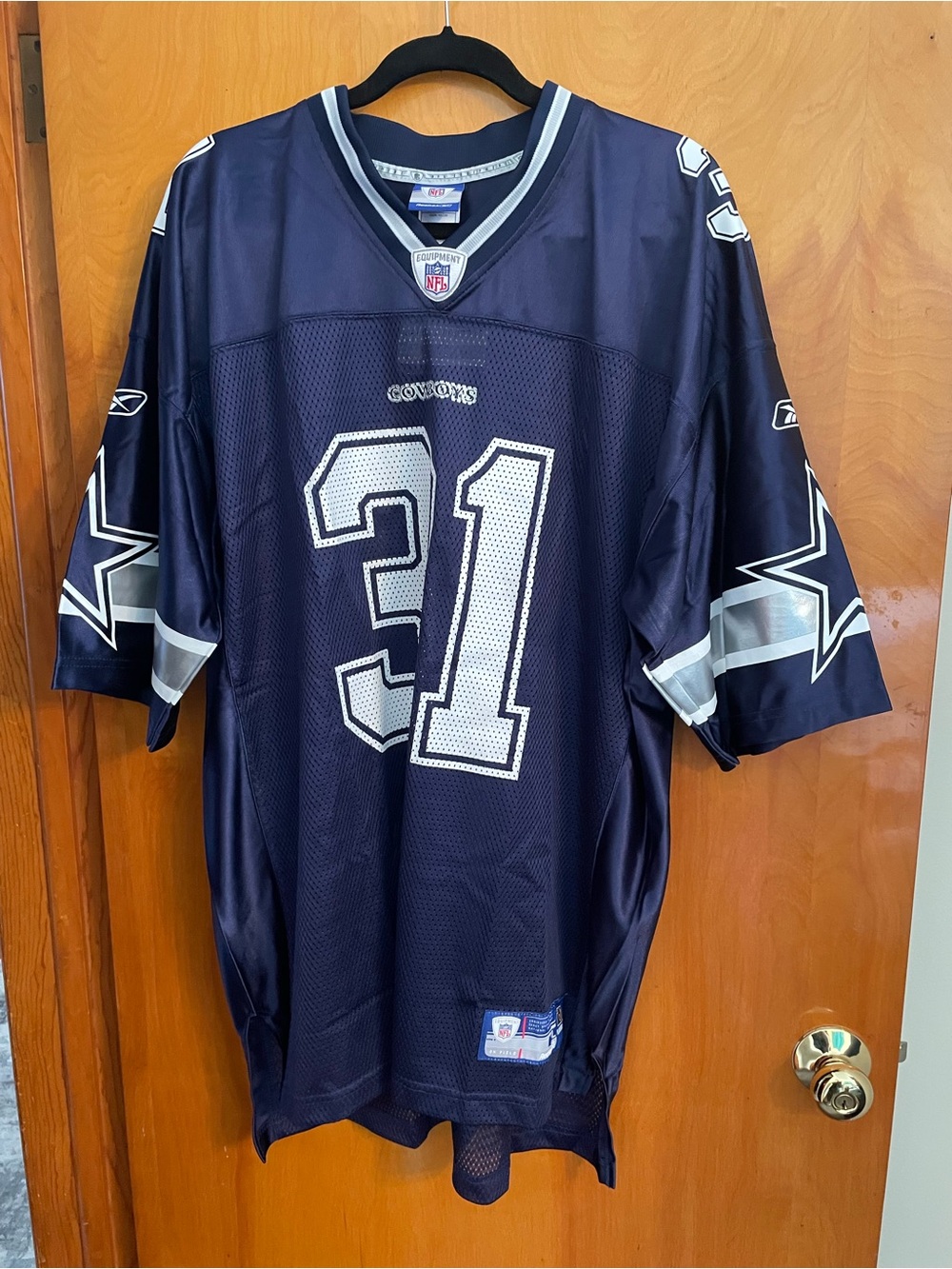 Reebok Dallas Cowboys #31 Navy Silver Football Jersey